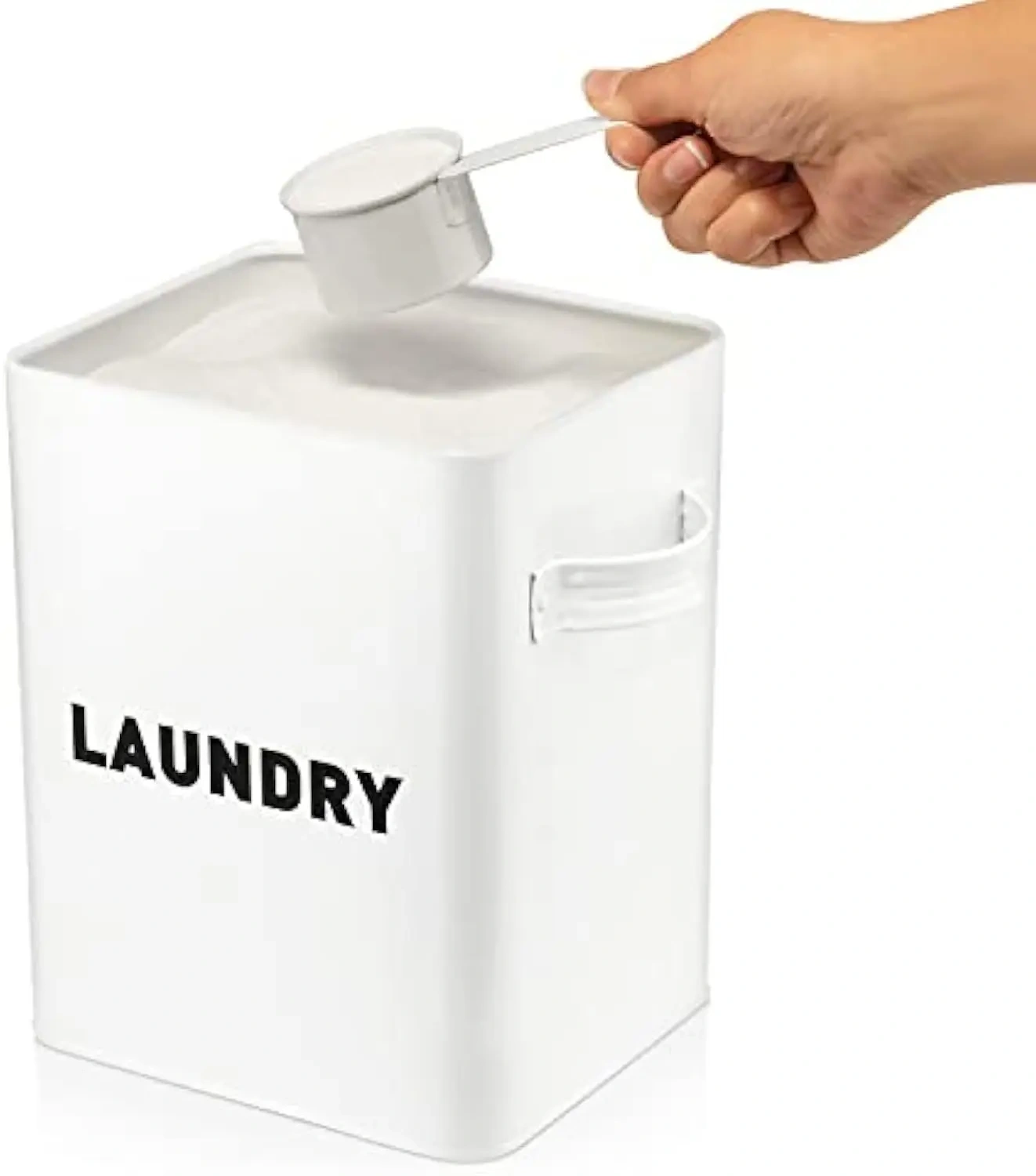 Laundry Detergent Powder Container Dispenser Holder Laundry Room Organization Storage Box White Laundry Box