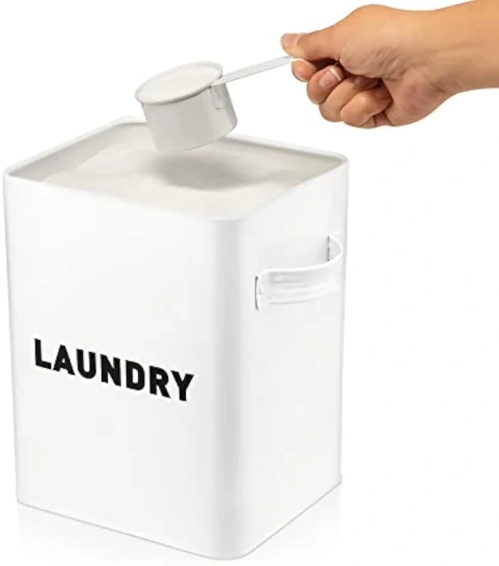 洗衣粉容器分配器支架洗衣房整理储物盒白色洗衣盒