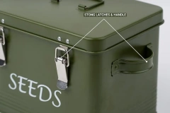 Seed Packet Container with Lid Garden 3 Compartments Seed Bin Metal Seed Bin Storage Organizer