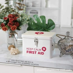 Manufacturer Medicine Container Galvanized Metal First Aid Box Household Medical Storage Box Portable Storage Box