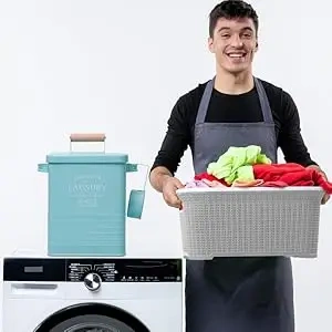 Housewares Laundry Powder Container with Scoop for Detergent Powder Laundry Detergent Container Laundry Soap Dispenser with Lid