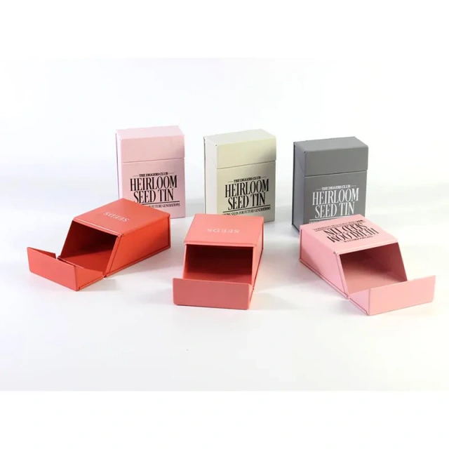 Portable Garden Seed Box Galvanized Iron Metal Seeds Organized Storage Container Flower Classified Storage