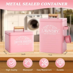 工厂定制农舍金属储物盒洗衣烘干机床单架洗衣粉储存容器带铲子