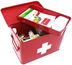 Metal Iron First Aid Medicine Box Household Storage Box Galvanized Iron Metal Tool Emergency First Aid Box