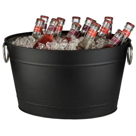 Factory Custom Ice Bucket Vintage Home Bar Beer Iron Metal Ice Bucket Cover Ice with Scoop