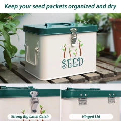 工厂定制镀锌铁金属种子储存箱，带侧把手和闩锁