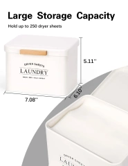Metal Farmhouse Dryer Sheet Container Dryer Sheet Holder with Hinged Lid for Laundry Room Organization