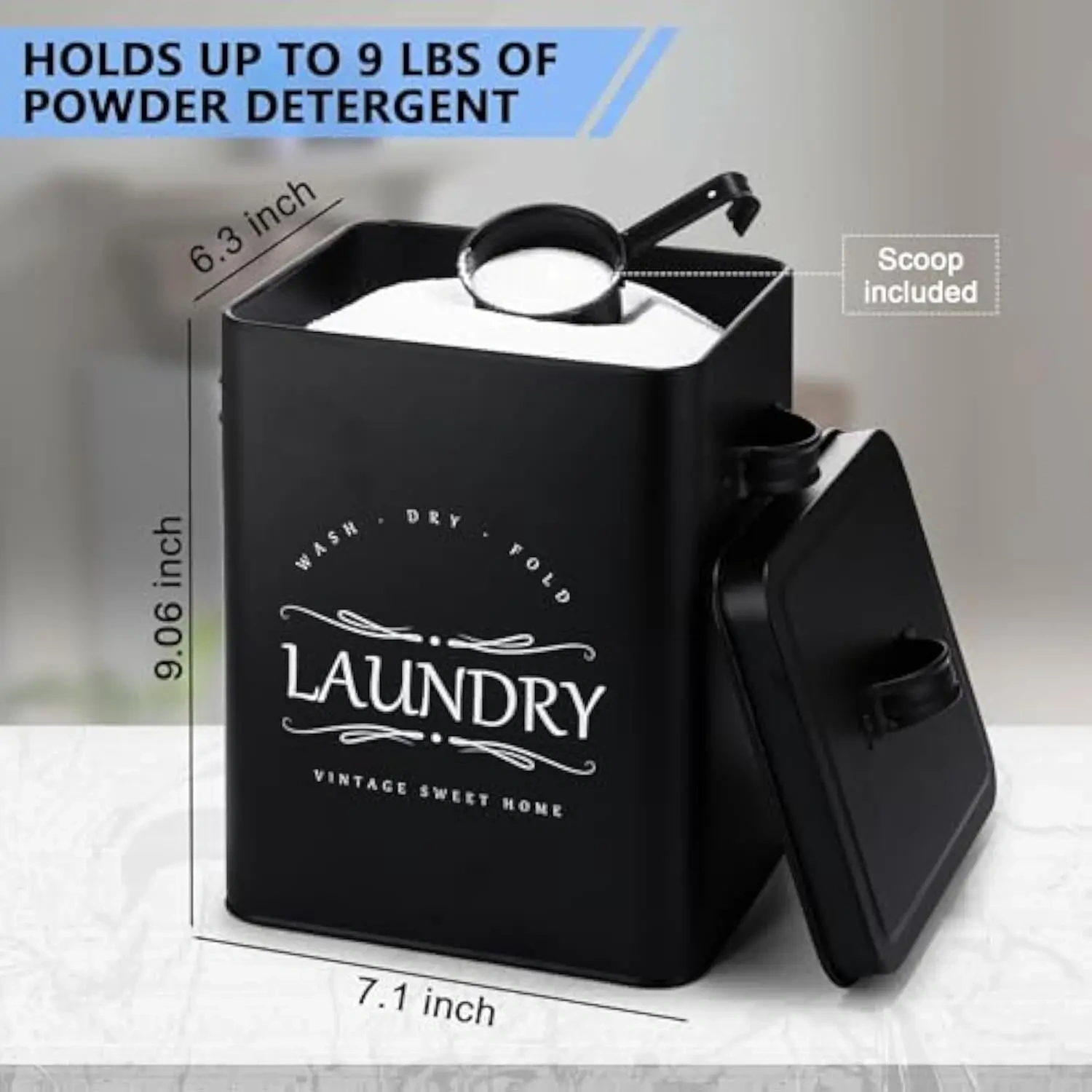Laundry Detergent Container Set 2-Pack Detergent Holder with Scoop  Laundry Detergent Sheets and Pods Container