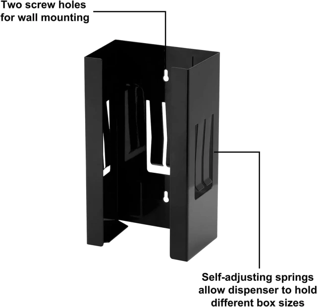 黑色壁挂式磁性手套/纸巾分配器手套箱支架