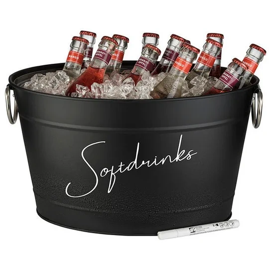 Factory Custom Ice Bucket Vintage Home Bar Beer Iron Metal Ice Bucket Cover Ice with Scoop