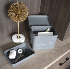 Manufacturer Medicine Container Galvanized Metal First Aid Box Household Medical Storage Box Portable Storage Box