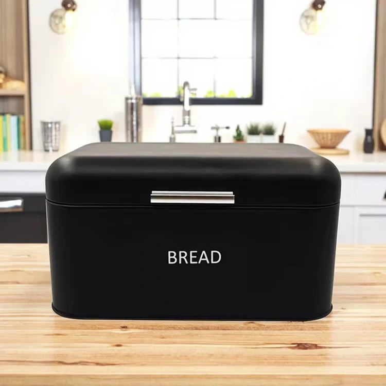 Galvanized Iron Bread Box Kitchen Countertops Metal Storage Bread Box Cabinet Vintage Black Bread Box With Window