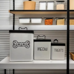 Dog Treat Container Dog Cookie Food Storage Jar Metal Pet Treat Organizer Pet Treat Canister Set