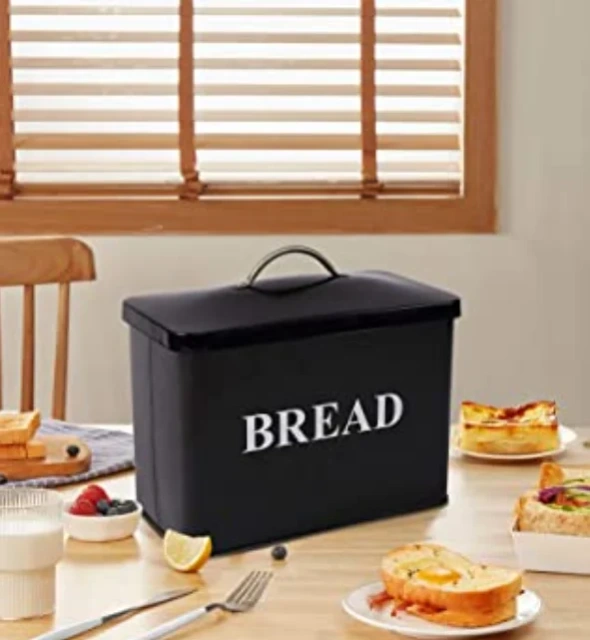 超大节省空间的垂直面包盒可容纳 2 条面包 - 奶油色超大面包盒面包架