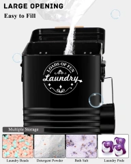 洗衣粉容器分配器支架洗衣房收纳金属洗衣皂分配器带勺子和盖子