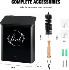 新款洗衣片收纳盒带盖金属磁性棉绒桶壁挂式洗衣罐