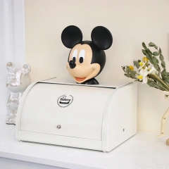 新款大号面包储存罐，带密封盖，定制白色农家面包盒，适用于厨房