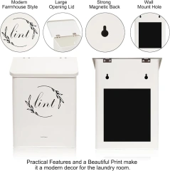 Sample Fashion Home Storage Laundry Detergent Pods Buckets White Metal Magnetic Laundry Lint Bin