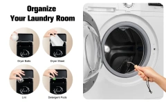 新款洗衣片收纳盒带盖金属磁性棉绒桶壁挂式洗衣罐