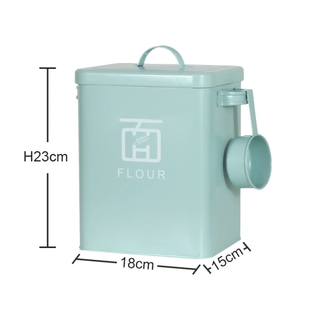 10L Metal Rice and Grain Storage Container With Metal Lid Handle and Spoon Rice Storage Box