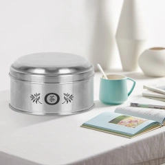 Tabletop Metal Tea Can with Lid Sealing Storage Box New Style Simple Stainless Steel Tea Canister