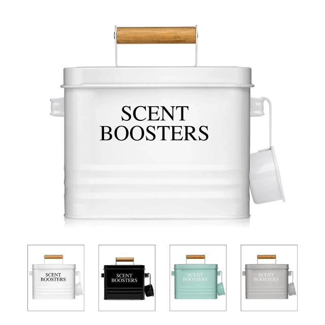 现代农舍金属洗衣香氛增强珠分配器容器带勺适用于洗衣房装饰