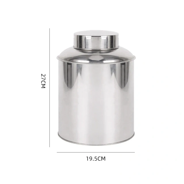 Hot Sale Tea Canister with Double Lid Sealing Large Sizes Tea Storage Can Stainless Steel Tea Container