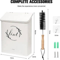 Sample Fashion Home Storage Laundry Detergent Pods Buckets White Metal Magnetic Laundry Lint Bin