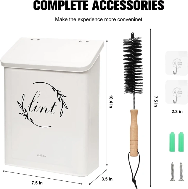 Sample Fashion Home Storage Laundry Detergent Pods Buckets White Metal Magnetic Laundry Lint Bin