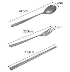 Vintage 4 Piece Stainless Steel Flatware Set Service Cutlery Set, Include Knives/Forks/Spoons/Chopstick