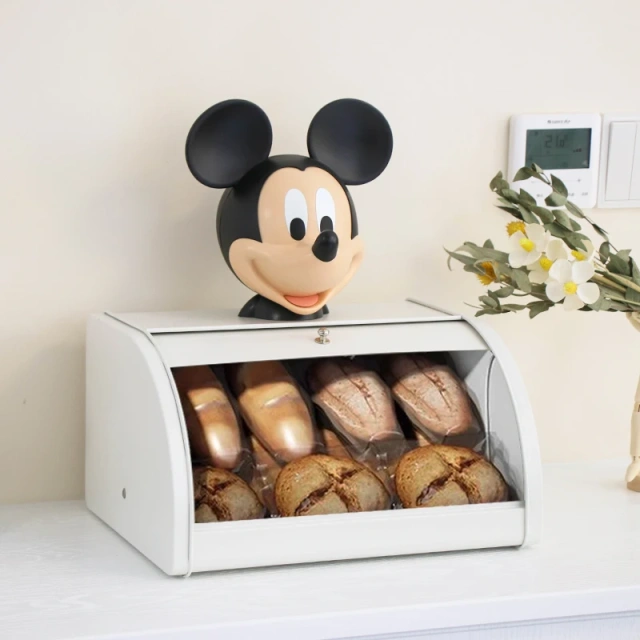 新款大号面包储存罐，带密封盖，定制白色农家面包盒，适用于厨房