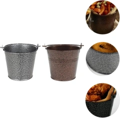 迷你薯片桶食品零食薯条储存桶冰块储存容器不锈钢桶