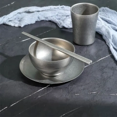 复古304不锈钢餐盘、碗、盘子、雪花西式餐盘、商用野餐桌具