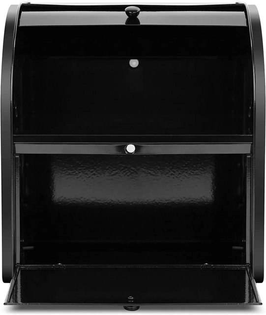 面包储物箱厨房容器带卷盖铁制台面容器双层金属面包盒