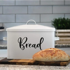 超大节省空间的垂直面包盒可容纳 2 条面包 - 奶油色超大面包盒面包架