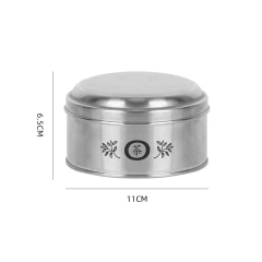Tabletop Metal Tea Can with Lid Sealing Storage Box New Style Simple Stainless Steel Tea Canister