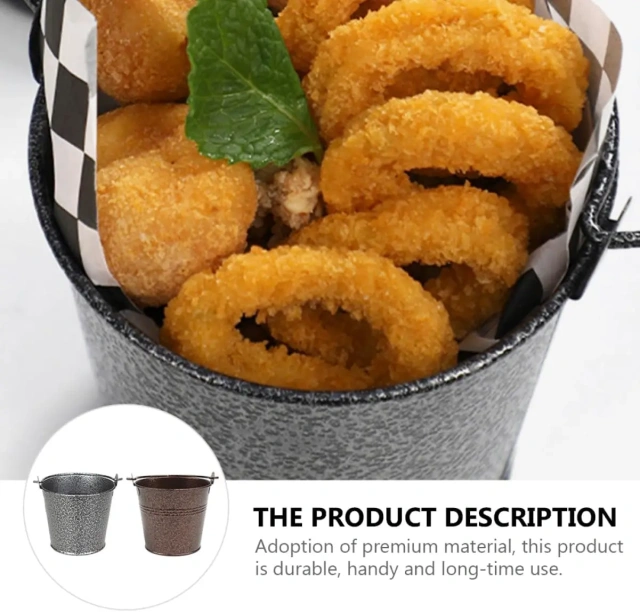 迷你薯片桶食品零食薯条储存桶冰块储存容器不锈钢桶