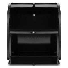 工厂定制金属面包盒双隔间卷顶台面面包储物箱容器支架