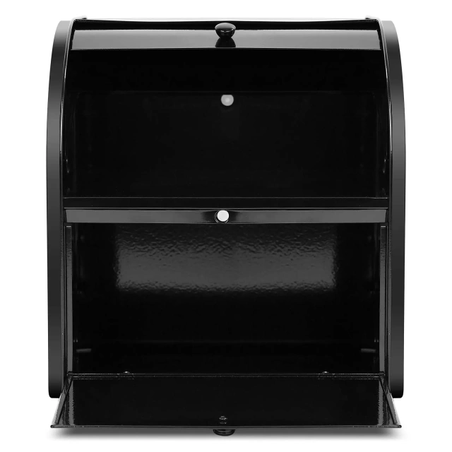 工厂定制金属面包盒双隔间卷顶台面面包储物箱容器支架