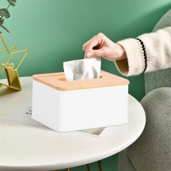 Ecologic Tissue Box Holder Rectangular  Container Home and Restaurant Tissue Box L-holder Bamboo Lid