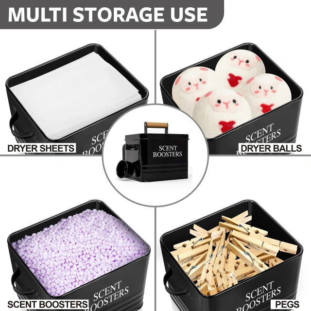 现代农舍金属洗衣香氛增强珠分配器容器带勺适用于洗衣房装饰