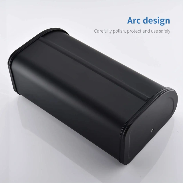 金属工厂定制厨房柜台储物面包箱不锈钢面包盒带卷盖