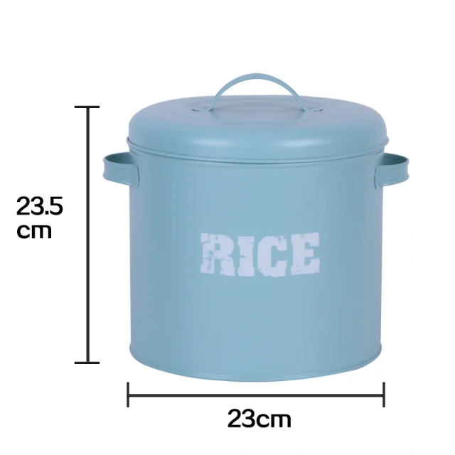 2023 Metal Rice Storage Bucket With Metal Lid and Handle Food Storage Box for Kitchen Grain Rice Container