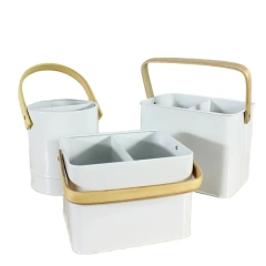 管家清洁工具携带实用盒镀锌厨房餐具用具容器金属储物盒铁质箱