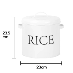 2023 Metal Rice Storage Bucket With Metal Lid and Handle Food Storage Box for Kitchen Grain Rice Container