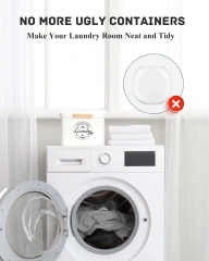 农舍金属洗衣凝珠容器适用于洗衣房装饰洗衣凝珠容器带铰链盖