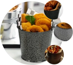 迷你薯片桶食品零食薯条储存桶冰块储存容器不锈钢桶