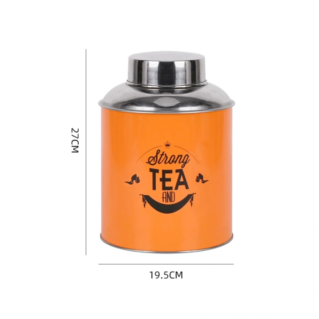 Hot Sale Tea Canister with Double Lid Sealing Large Sizes Tea Storage Can Stainless Steel Tea Container