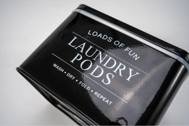 Laundry Room Storage Box with Lid Metal Laundry Dryer Sheet Dispenser Laundry Pods Container with Dryer Sheet Holder