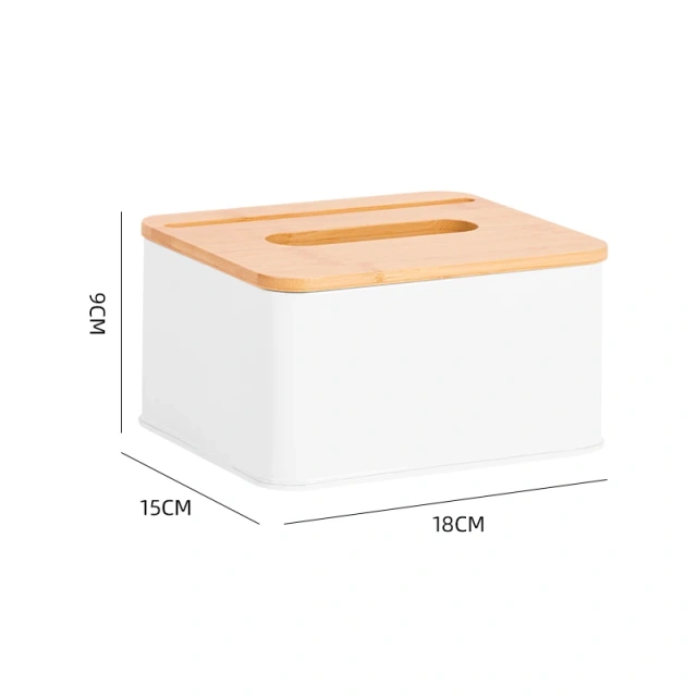 Ecologic Tissue Box Holder Rectangular  Container Home and Restaurant Tissue Box L-holder Bamboo Lid